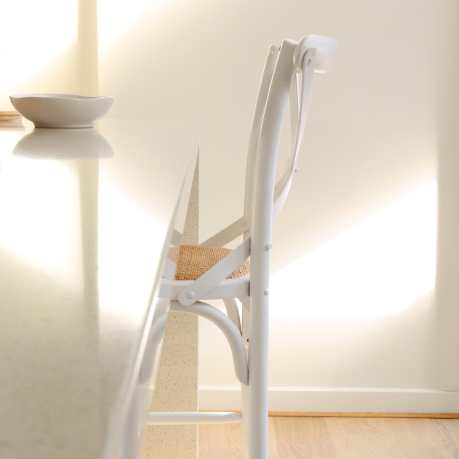 Cross Back Counter Stool White