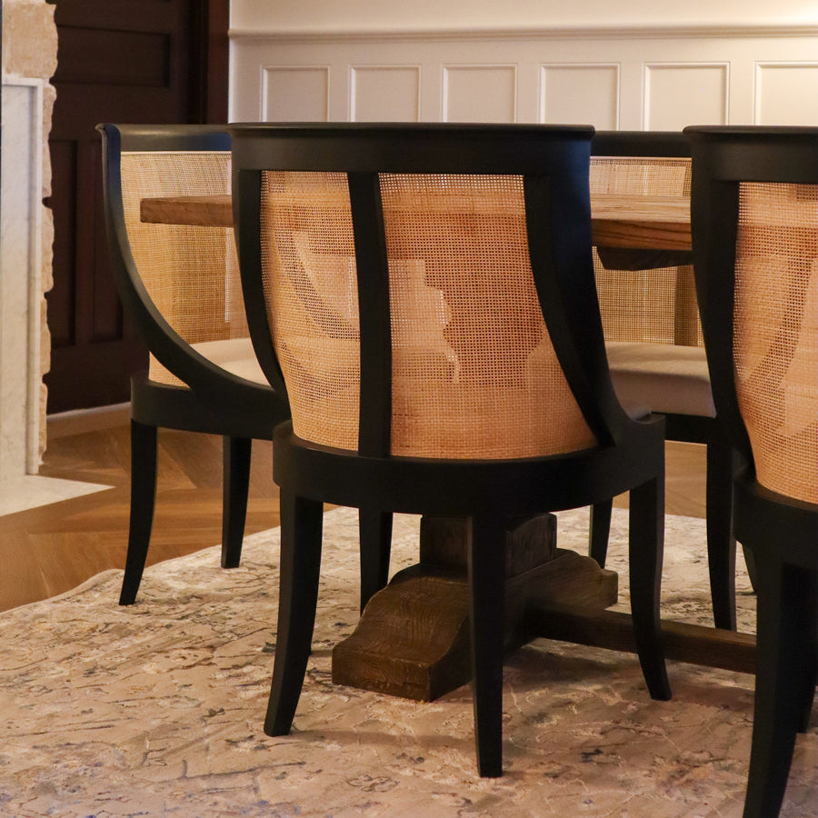 Madrid Dining Chair Black & Natural