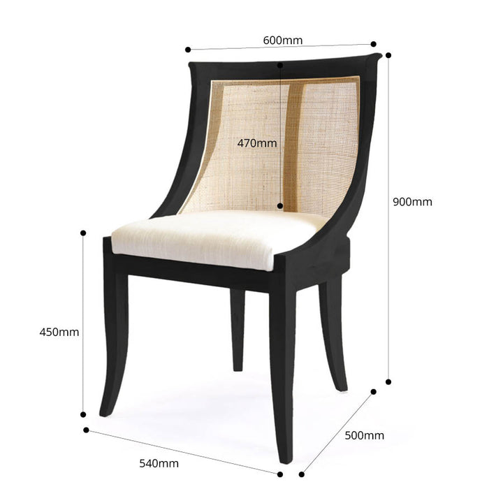 Madrid Dining Chair Black & Natural