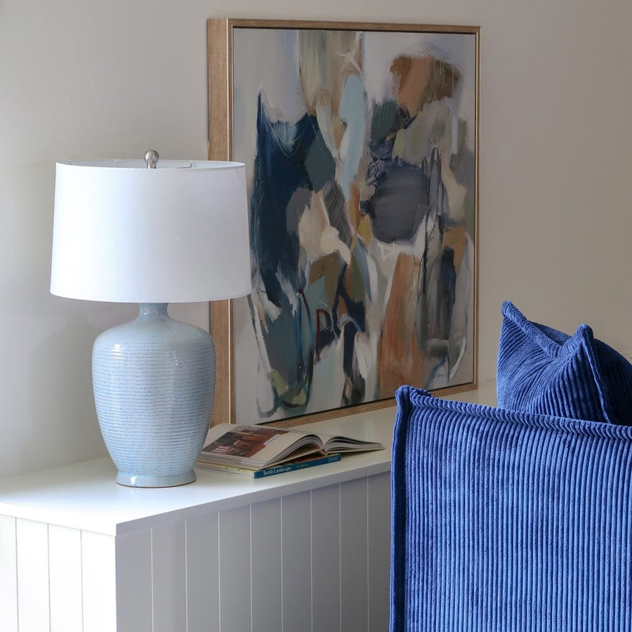 Areti Blue Ceramic Table Lamp By Black Mango