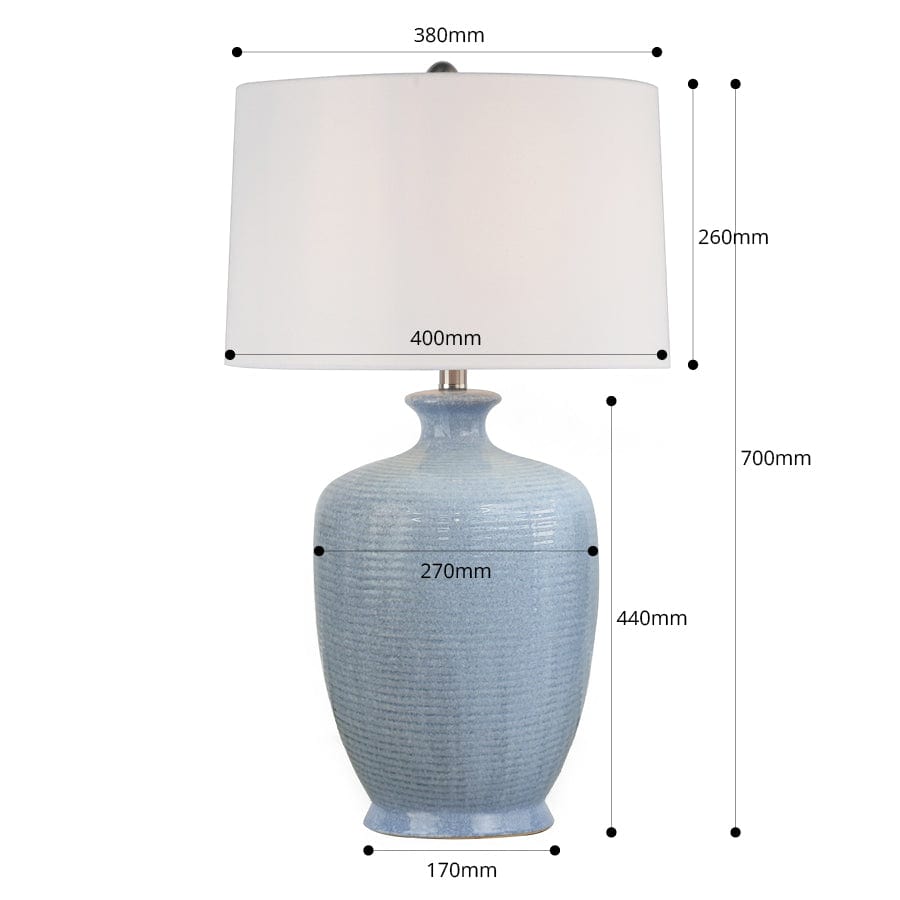 Areti Blue Ceramic Table Lamp By Black Mango