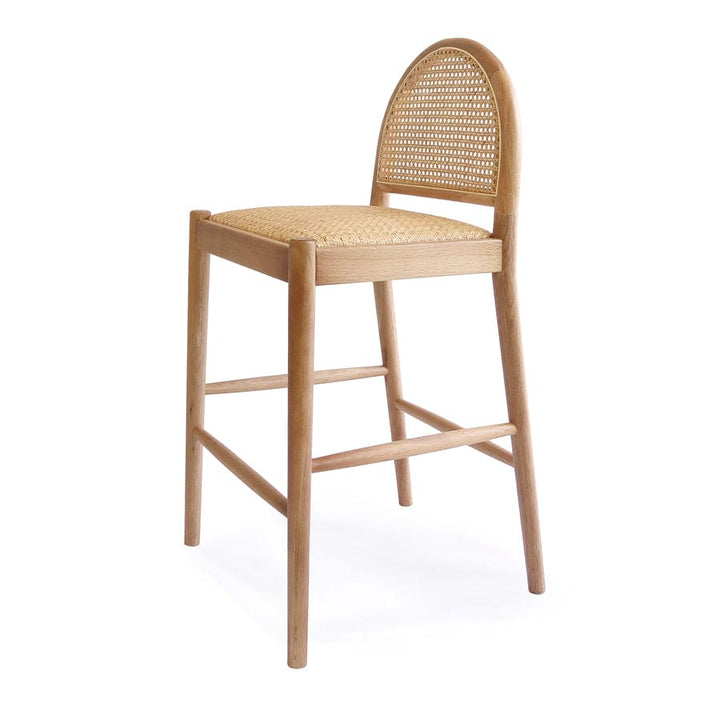 Bungalow Arched Rattan & Oak Counter Stool By Black Mango