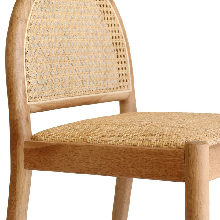 Bungalow Arched Rattan & Oak Counter Stool By Black Mango