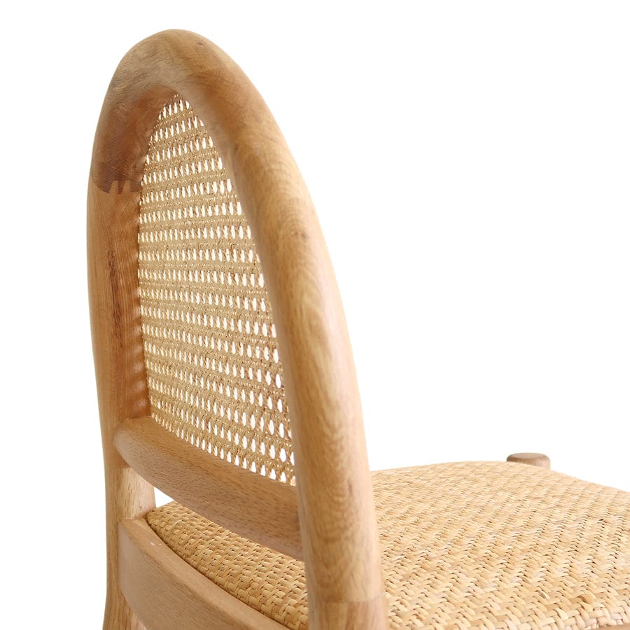 Bungalow Arched Rattan & Oak Counter Stool By Black Mango