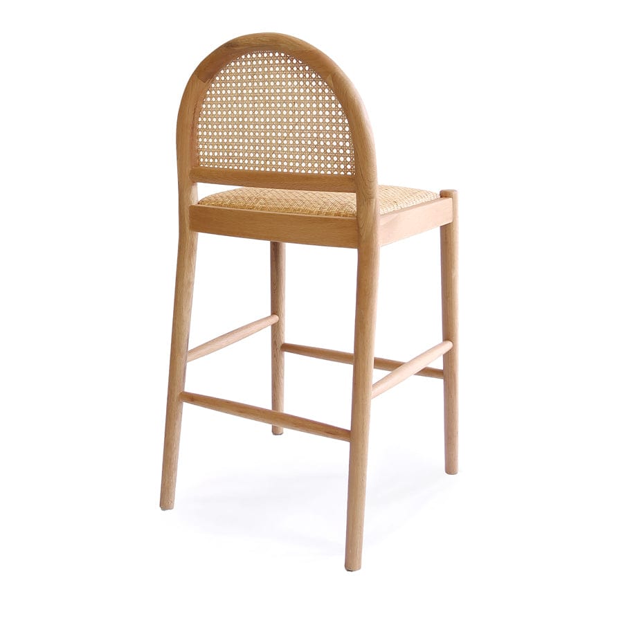 Bungalow Arched Rattan & Oak Counter Stool By Black Mango