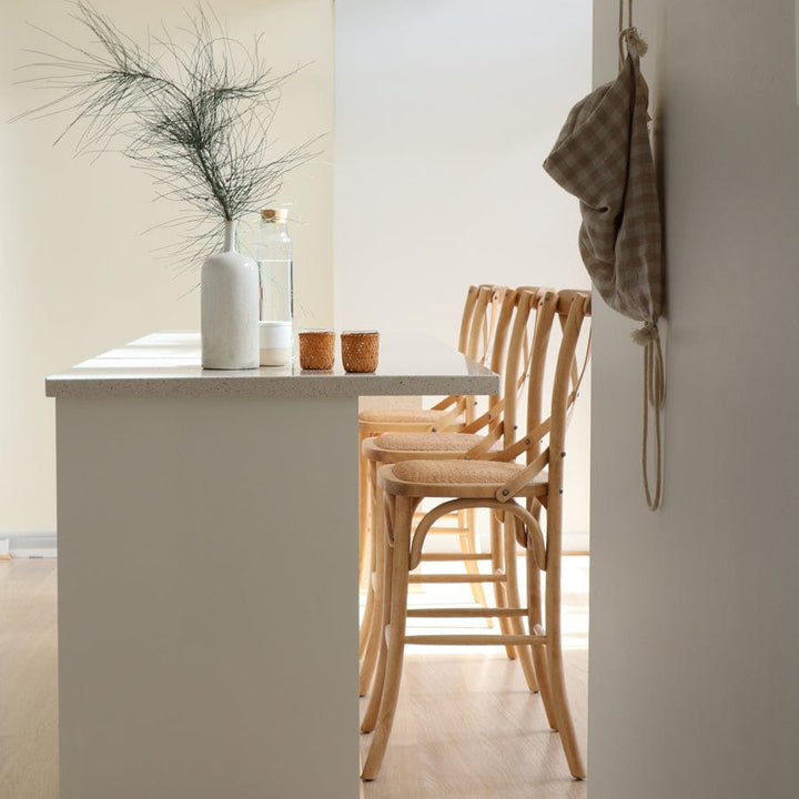 Cross Back Counter Stool Natural By Black Mango