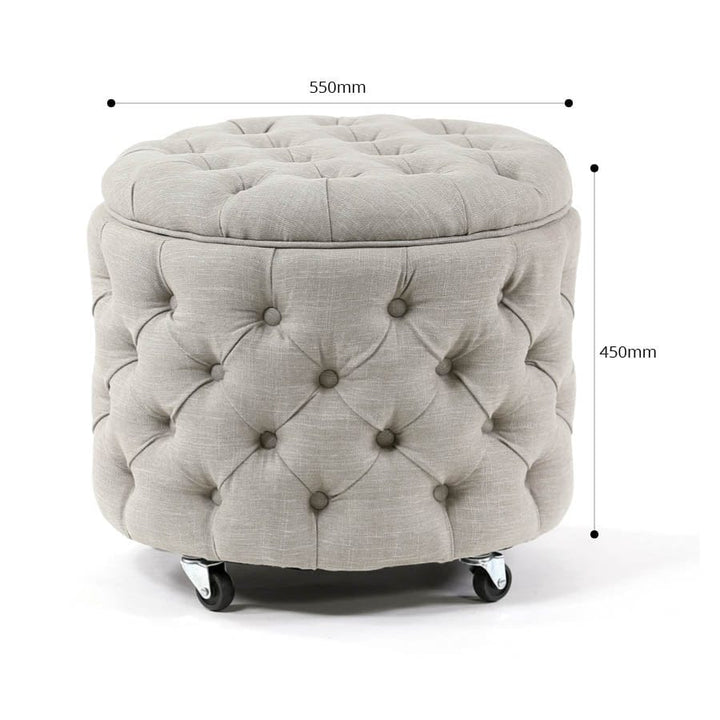 Emma Storage Ottoman Small Mushroom By Black Mango