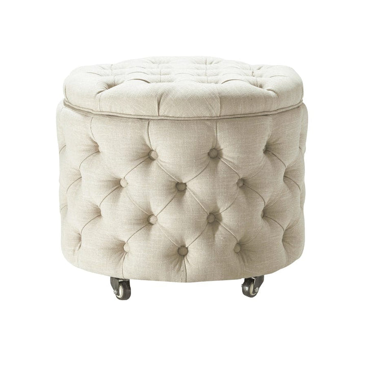 Emma Storage Ottoman Small Wheat By Black Mango