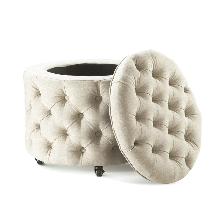 Emma Storage Ottoman Small Wheat By Black Mango