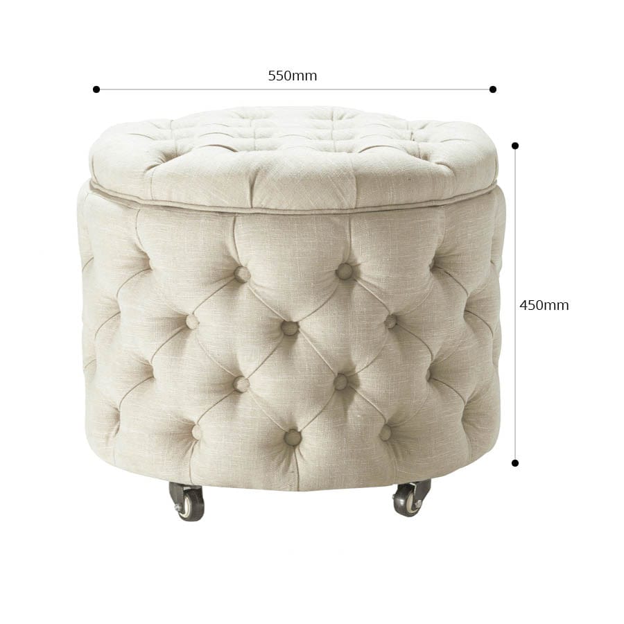 Emma Storage Ottoman Small Wheat By Black Mango