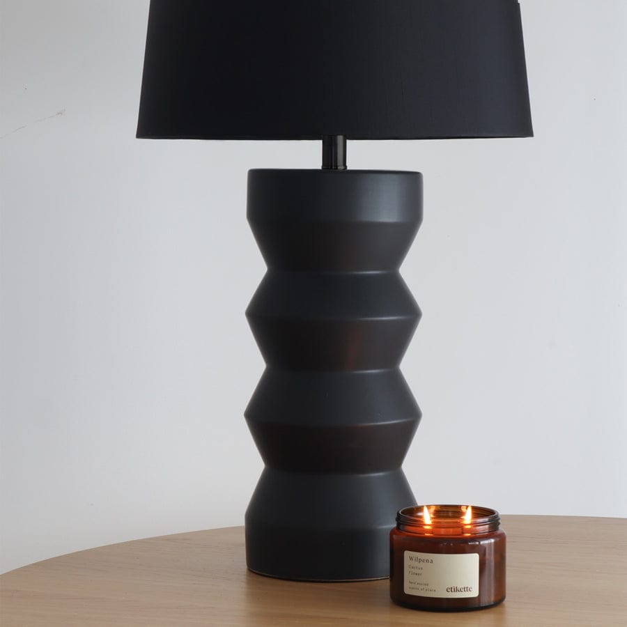 Frankie Black Ceramic Table Lamp By Black Mango