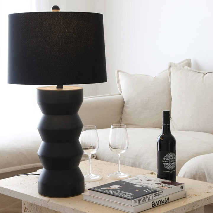 Frankie Black Ceramic Table Lamp By Black Mango