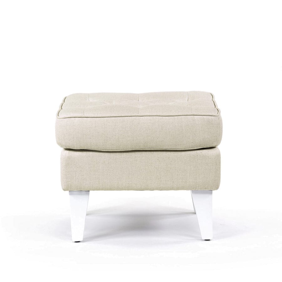 Isla Ottoman Wheat White Legs By Black Mango