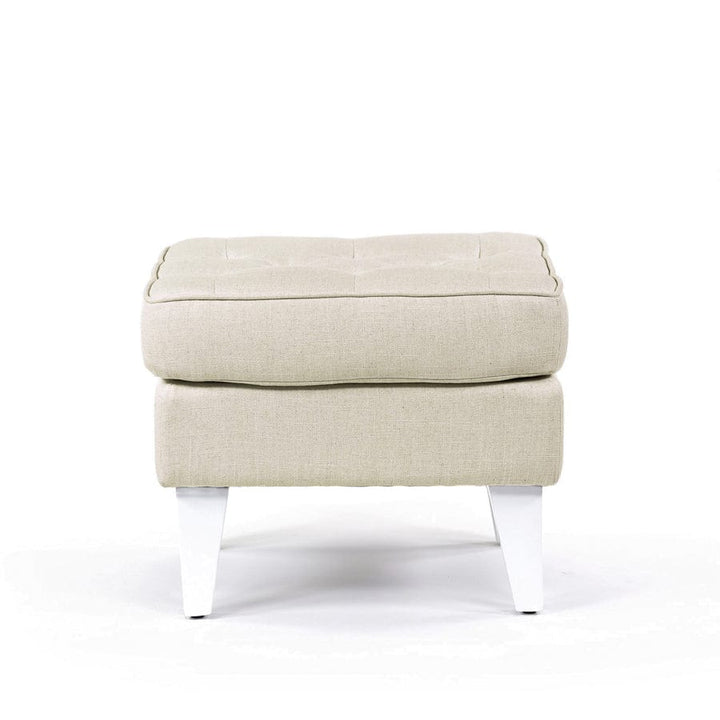 Isla Ottoman Wheat White Legs By Black Mango