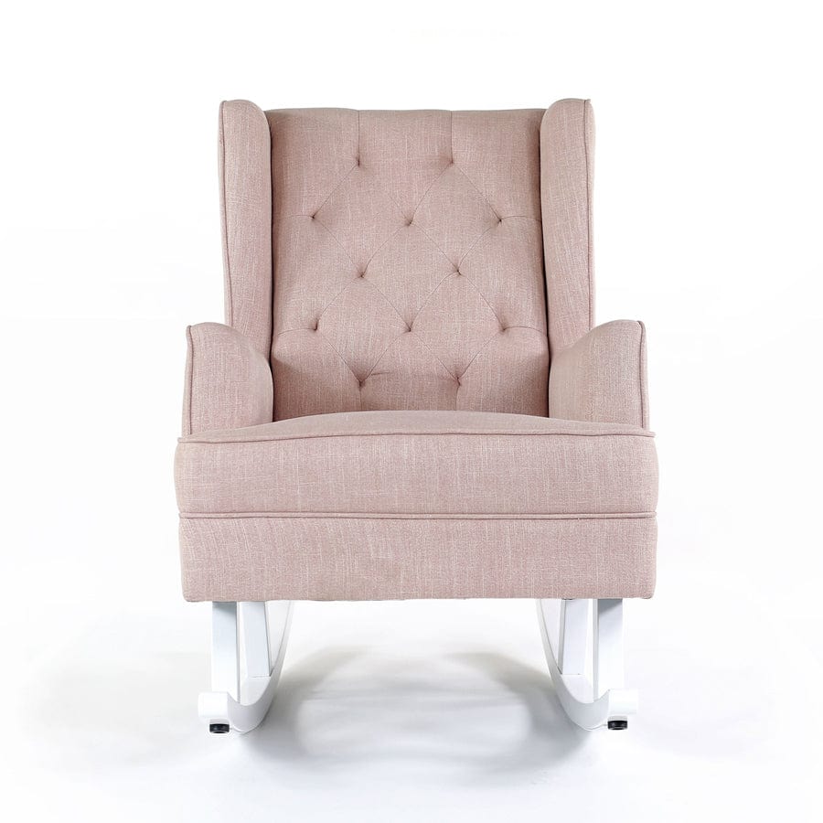 Pink and white rocking chair sale