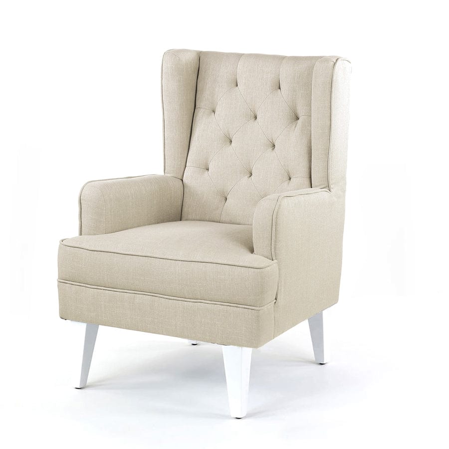 Isla Wingback Rocking Chair Wheat White Legs By Black Mango