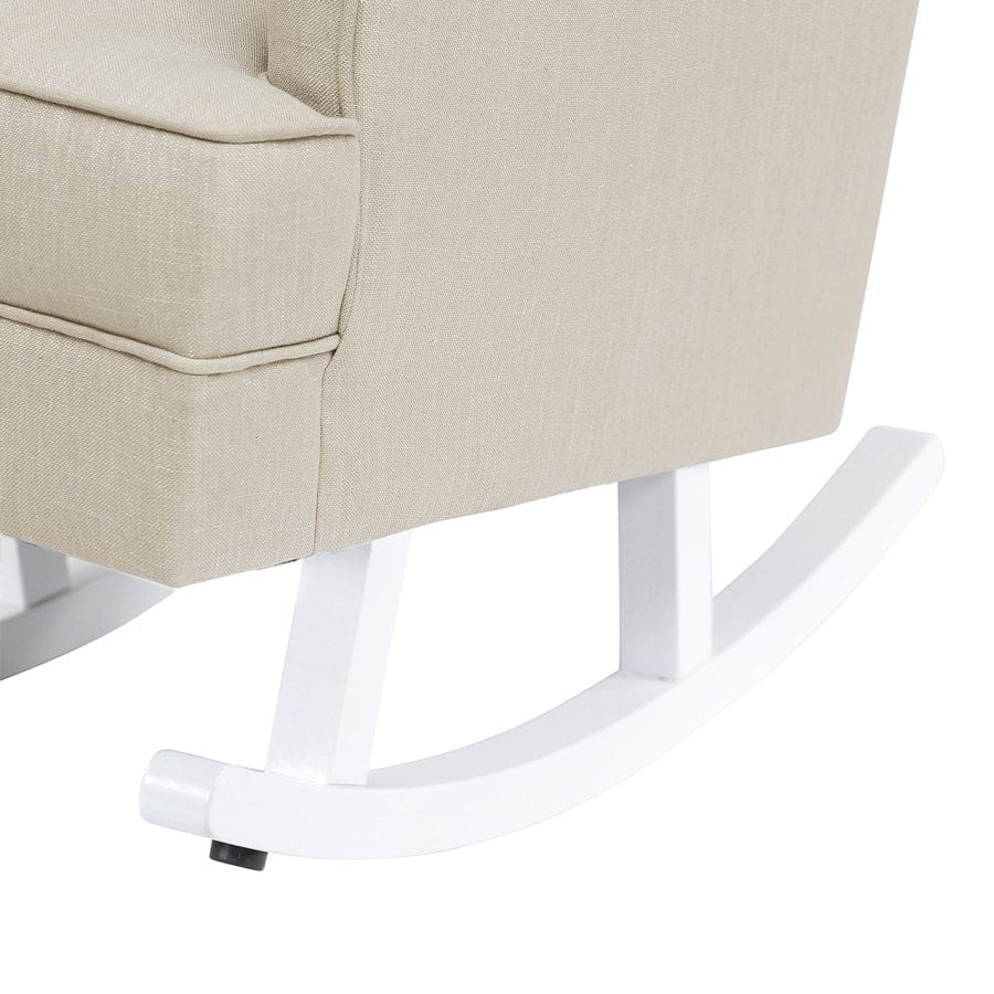 Isla Wingback Rocking Chair Wheat White Legs By Black Mango