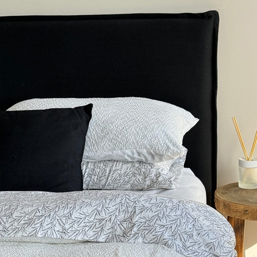 Juno Bedhead with Slipcover King Size Black By Black Mango