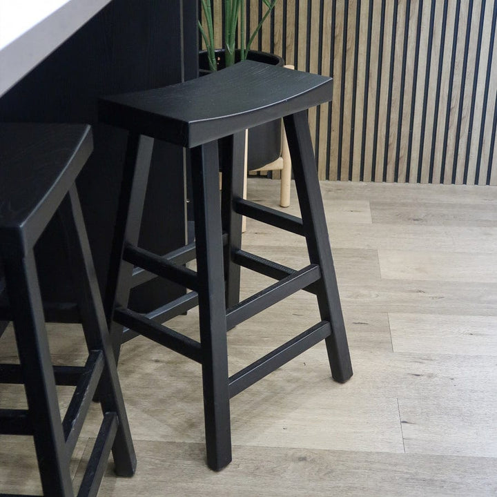 Maggie Solid Elm Counter Stool Black By Black Mango