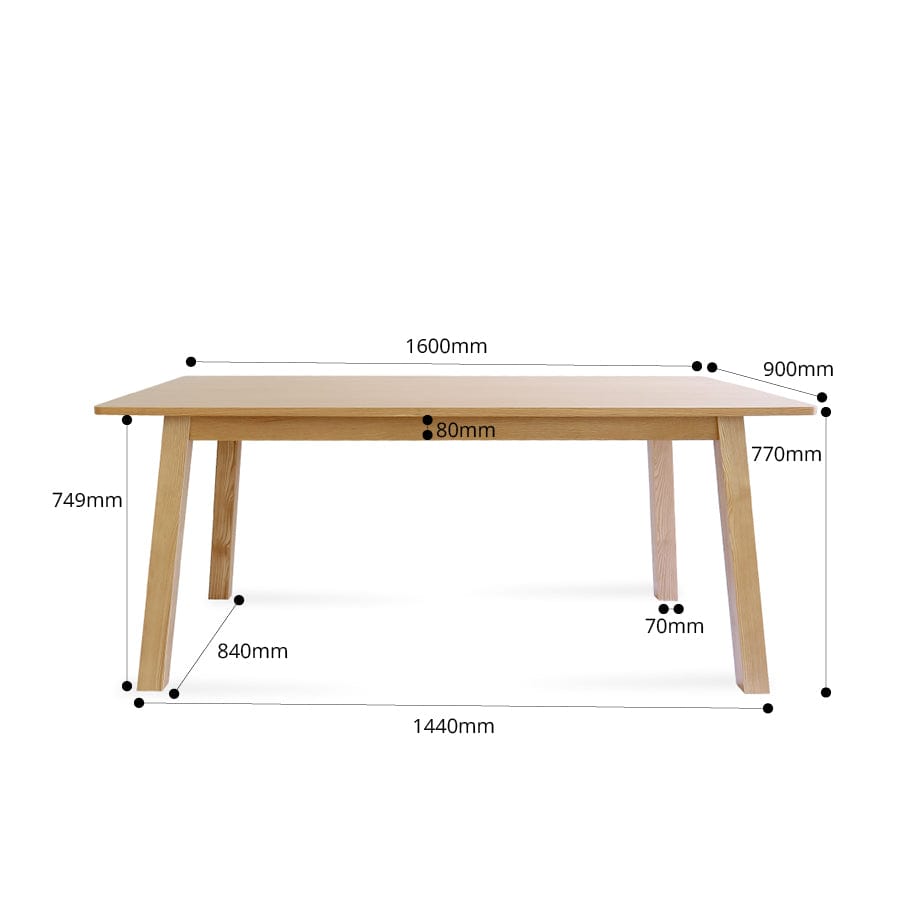 Mari Oak Dining Table 160cm By Black Mango