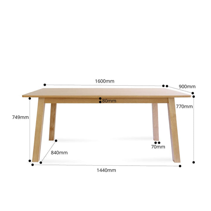 Mari Oak Dining Table 160cm By Black Mango