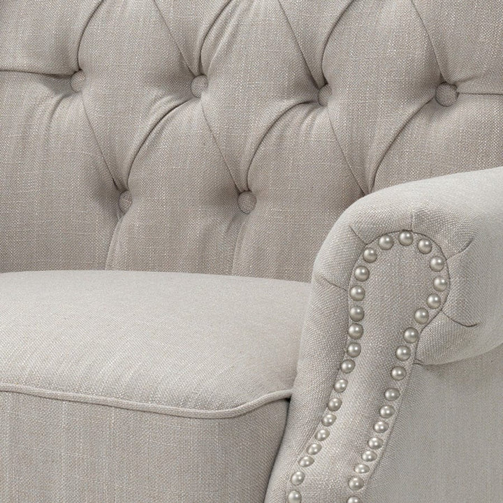 Royale Wingback Arm Chair Mushroom By Black Mango