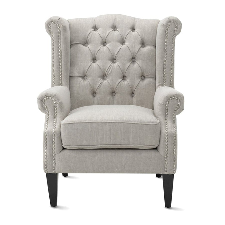 Royale Wingback Arm Chair Mushroom By Black Mango