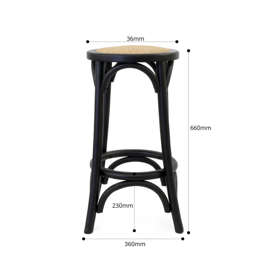 Salsa 2.0 Rattan & Bentwood Counter Stool Black By Black Mango