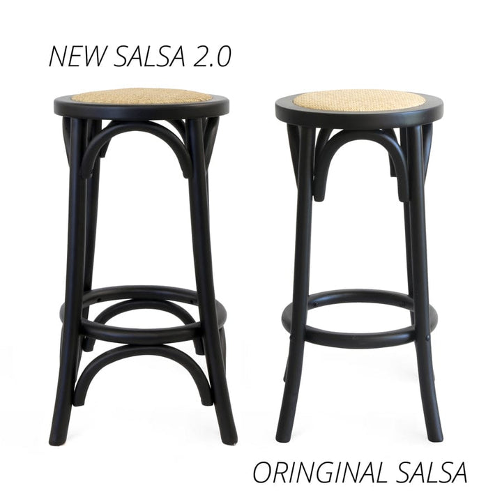 Salsa 2.0 Rattan & Bentwood Counter Stool Black By Black Mango