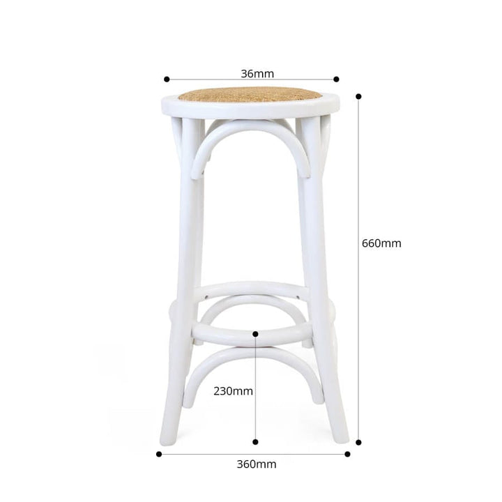 Salsa 2.0 Rattan & Bentwood Counter Stool White By Black Mango