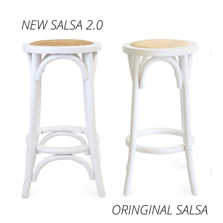 Salsa 2.0 Rattan & Bentwood Counter Stool White By Black Mango