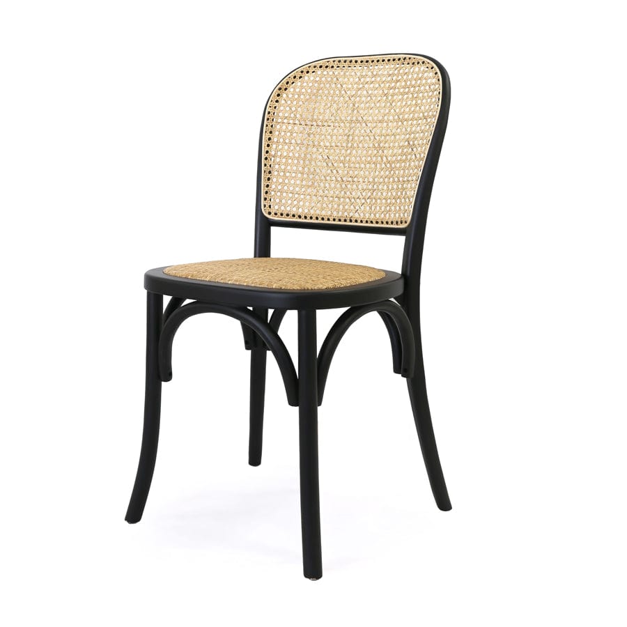 Salsa 2.0 Rattan & Bentwood Dining Chair Black | Set of 2 By Black Mango