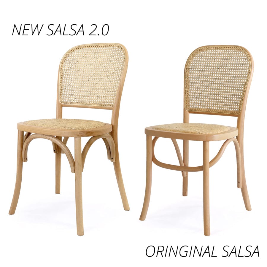 Salsa 2.0 Rattan & Bentwood Dining Chair Natural | Set of 2 By Black Mango