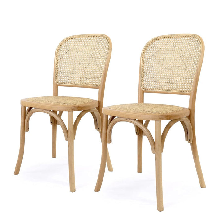 Salsa 2.0 Rattan & Bentwood Dining Chair Natural | Set of 2 By Black Mango