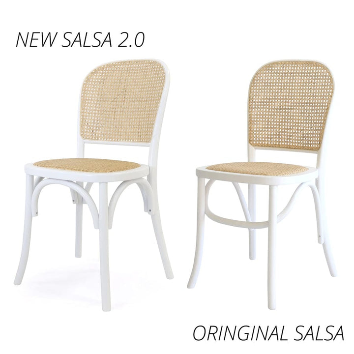 Salsa 2.0 Rattan & Bentwood Dining Chair White | Set of 2 By Black Mango