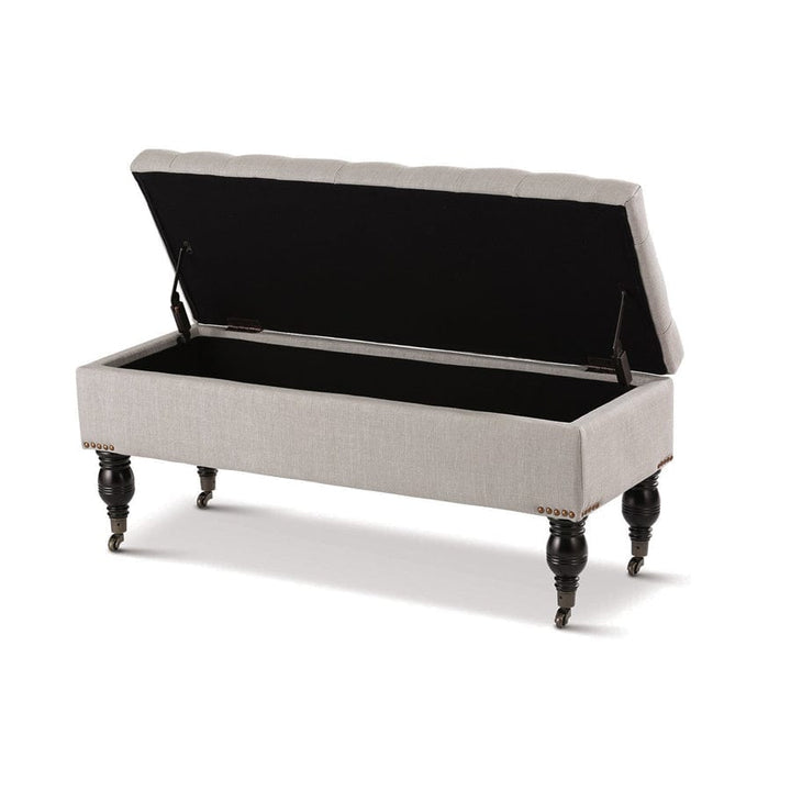 Sophie Storage Dressing Bench 103cm Taupe By Black Mango