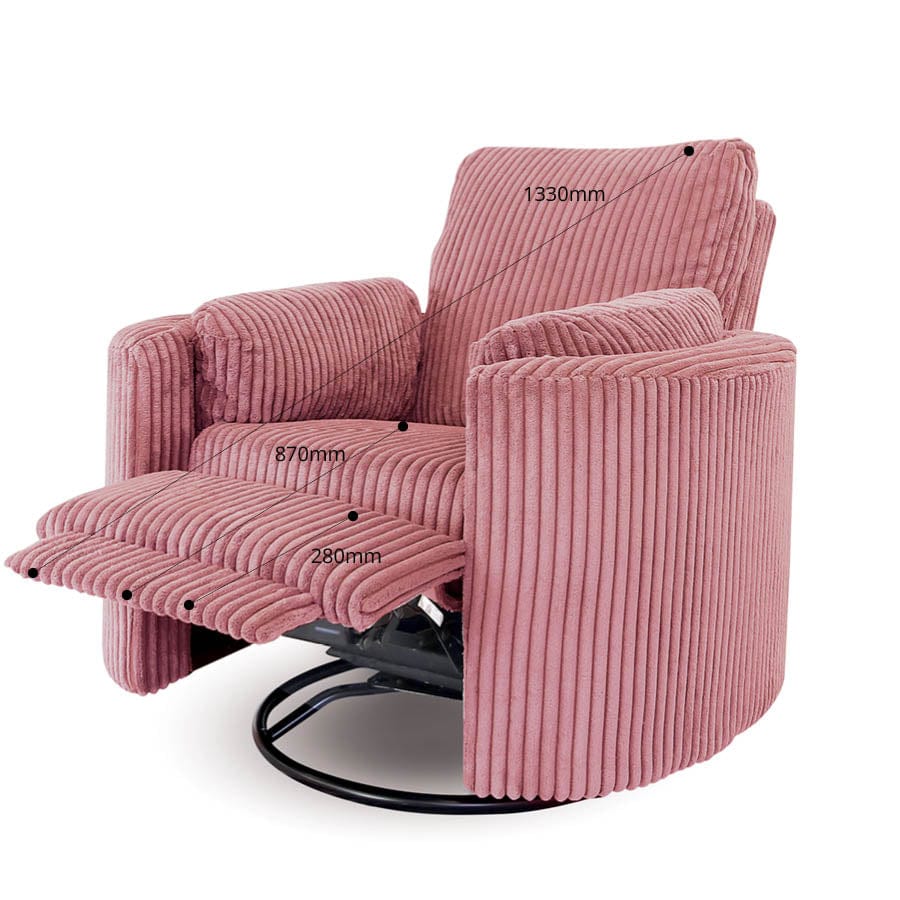 The Hug Swivel Recliner Chair Blush By Black Mango