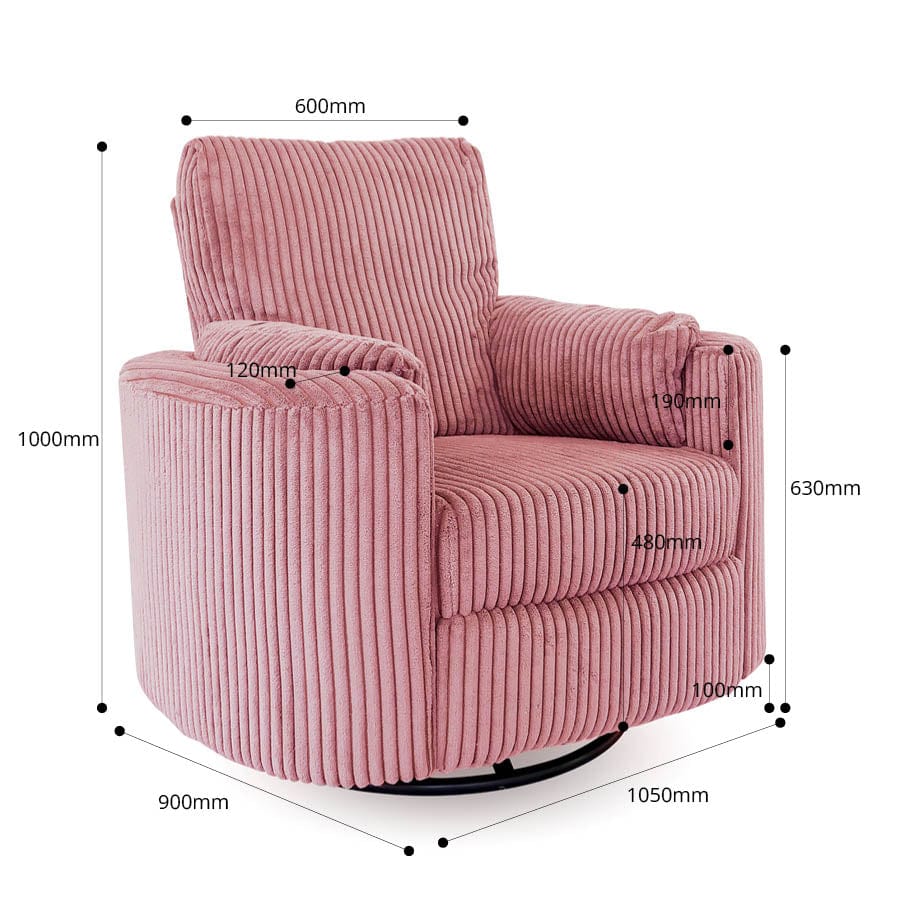 The Hug Swivel Recliner Chair Blush By Black Mango