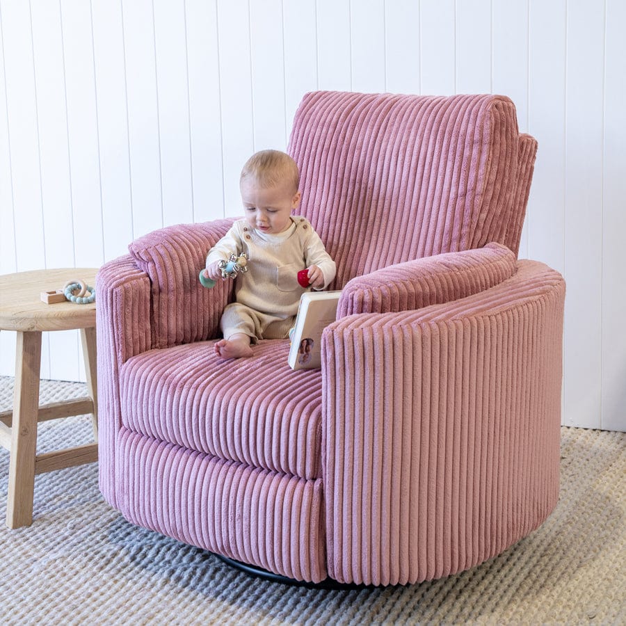 The Hug Swivel Recliner Chair Blush By Black Mango