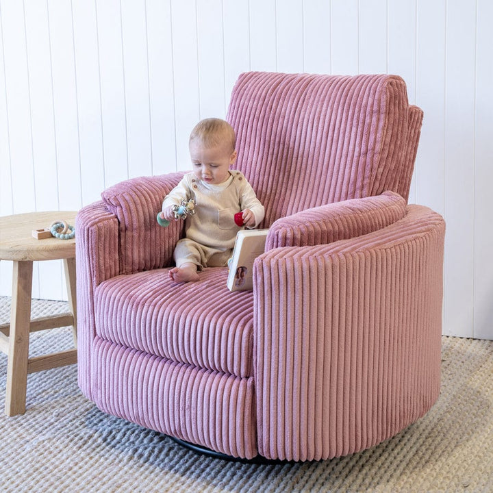 The Hug Swivel Recliner Chair Blush By Black Mango