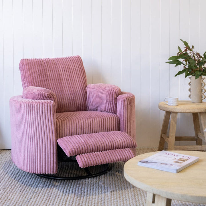 The Hug Swivel Recliner Chair Blush By Black Mango