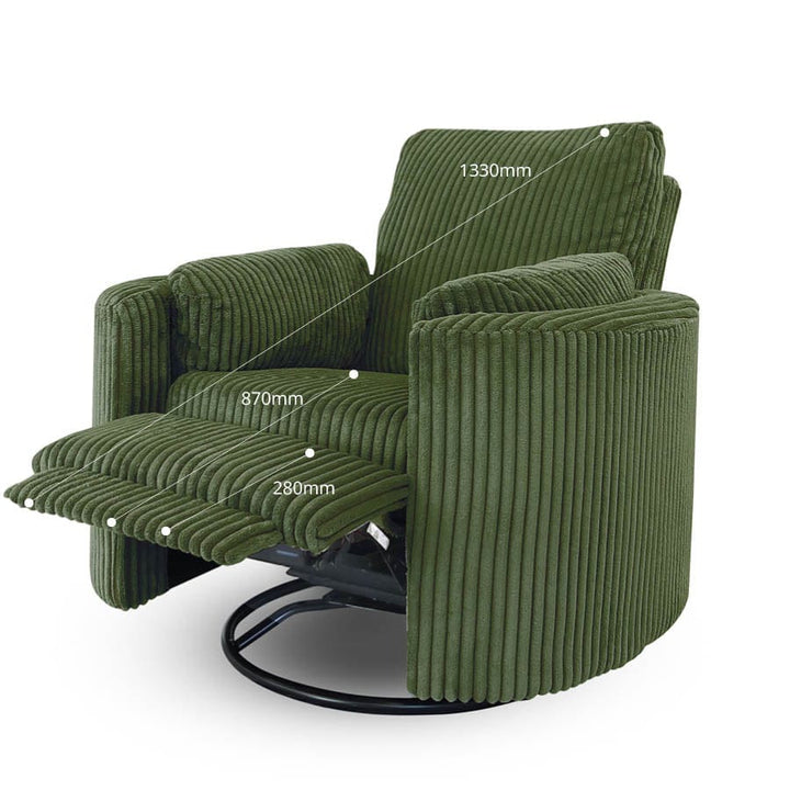 The Hug Swivel Recliner Chair Sage By Black Mango