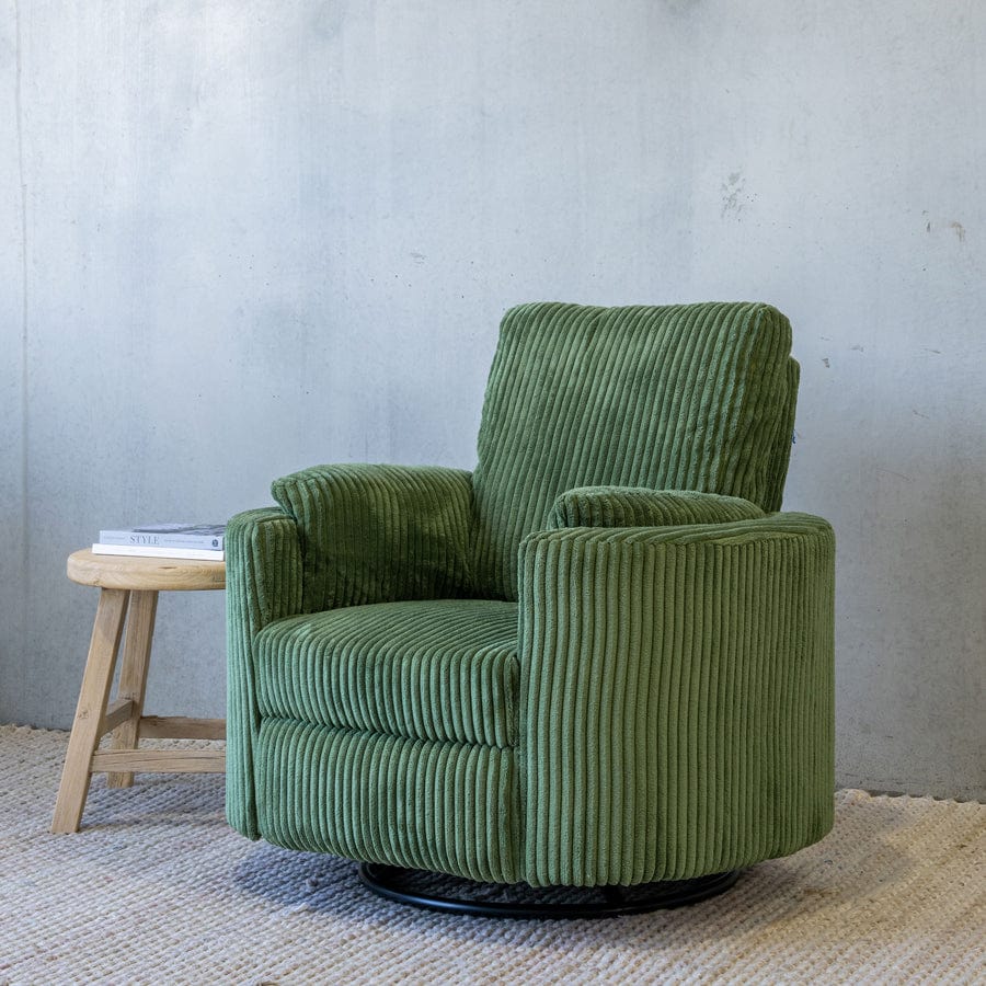 The Hug Swivel Recliner Chair Sage By Black Mango