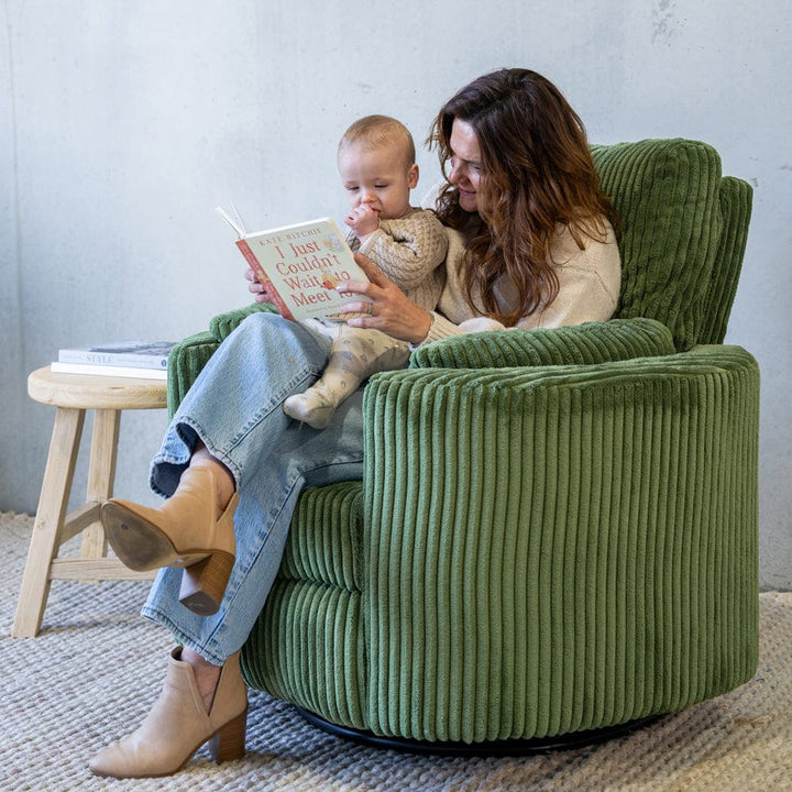 The Hug Swivel Recliner Chair Sage By Black Mango